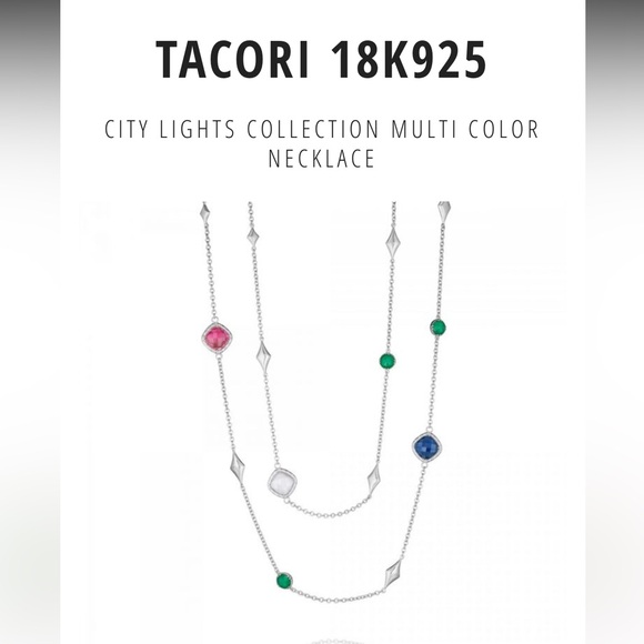 TACORI Multi-Colored Gem ‘City Lights Collection’ Long Necklace in 92.5 & 18K - Picture 15 of 15
